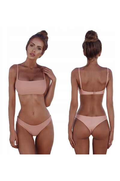 SNM SNM women's swimsuit, 2-piece set, adjustable straps, non-padded cups, pi...