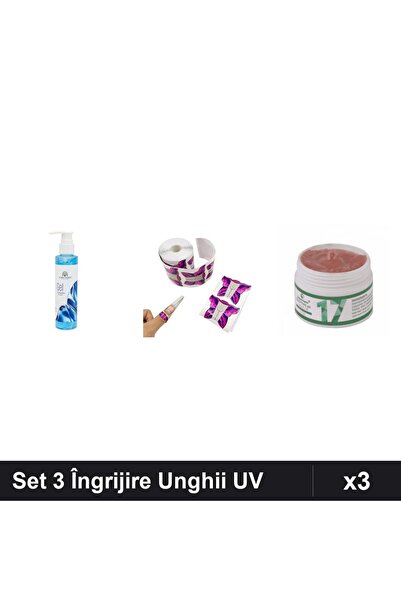 Makeup Set 3 Îngrijire Unghii: Gel Răcire Epilare 150ml, Șabloane Fluture 10b...