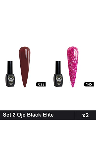 Makeup Set 2 Oje Semipermanente Black Elite Global Fashion 8ml, Nuante 033 14...
