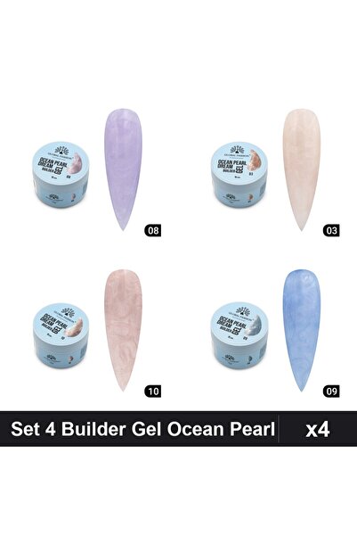 Makeup Set 4 Builder Gel Ocean Pearl Dream 15g, Nuante 03 08 09 10, Construcț...