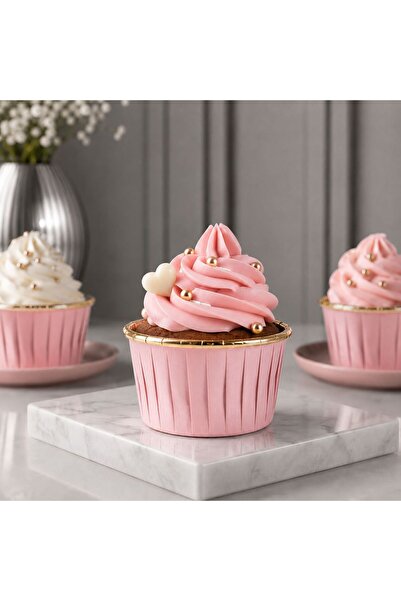 Partiden Pembe Folyo Muffin Cupcake Kalıbı 24 Adet