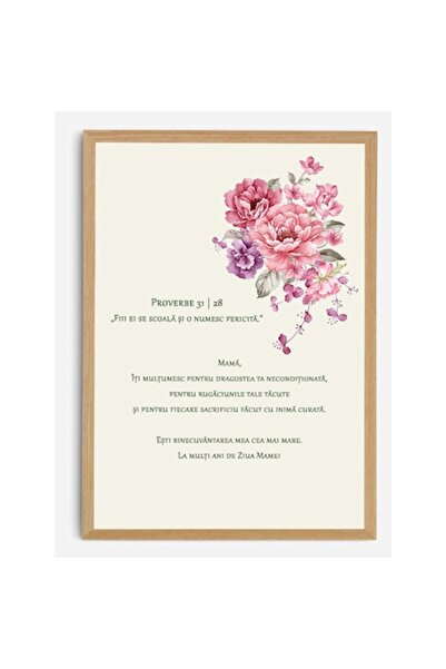 OEM Pictură florală cu verset biblic – Proverbele 31:28 dedicată Ziua Mamei. ...
