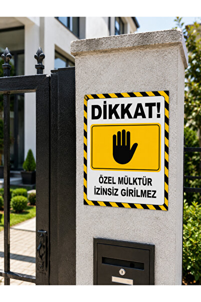 KORKMAZ GROUP Levha Dikkat Özel Mülktür İzinsiz Girilmez PVC Uyarı Levhası 25...