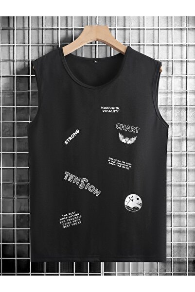 valeriae bellanova Tricou fără mâneci pentru bărbați, supradimensionat, cu de...