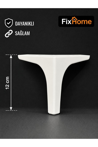 NILAKS 12 CM AYAK - CAN AYAK - BEYAZ - 4 ADET - MOBİLYA BAZA KOLTUK AYAĞI
