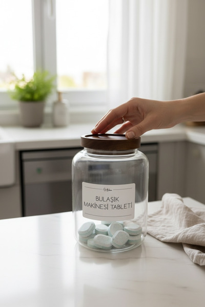 zezedesing Acacia Lid Glass Jar 2250 ml |   Large Storage Jar with Vacuum Woo...