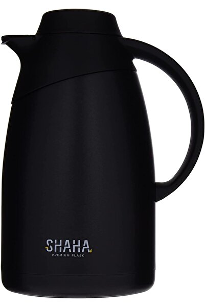 SHAHA Stainless Steel Thermos with Filter, 1.4 Liter, Black, 311115046