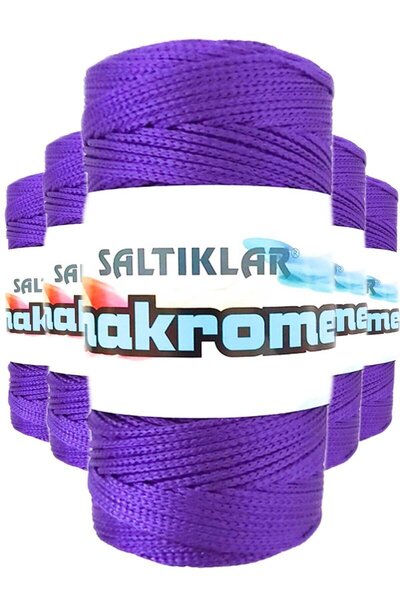 Royaleks Group 5 Pieces of Polyester Macrame Thread 4250 Purple 100 gr