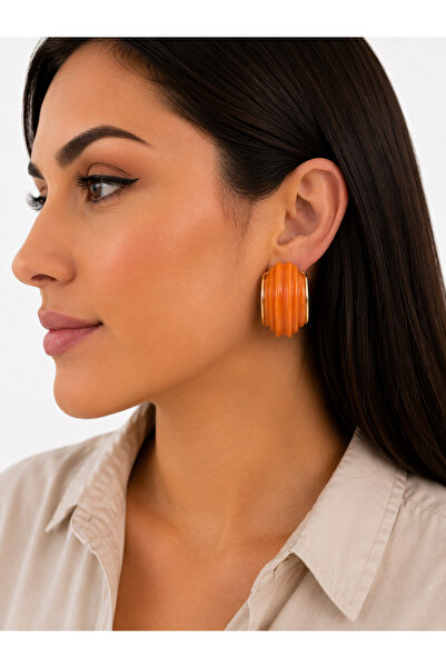 Girift Vintage Cupit Orange Acrylic Earrings