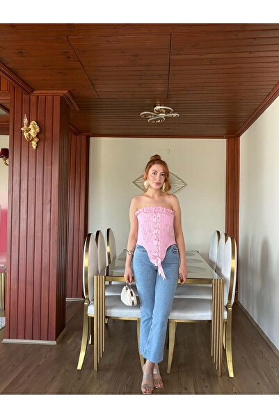 Arwey PEMBE BALENLİ KORSE BÜSTİYER