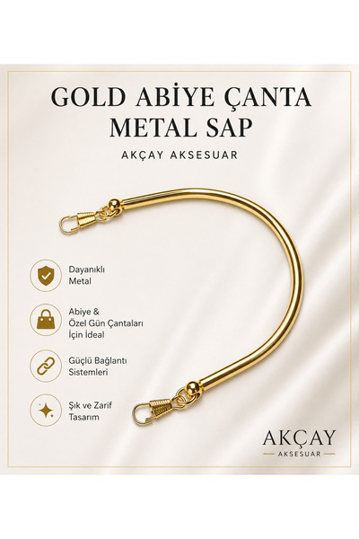 Akçay Aksesuar Gümüş Abiye Çanta Metal Sap Abiye Çanta Askısı