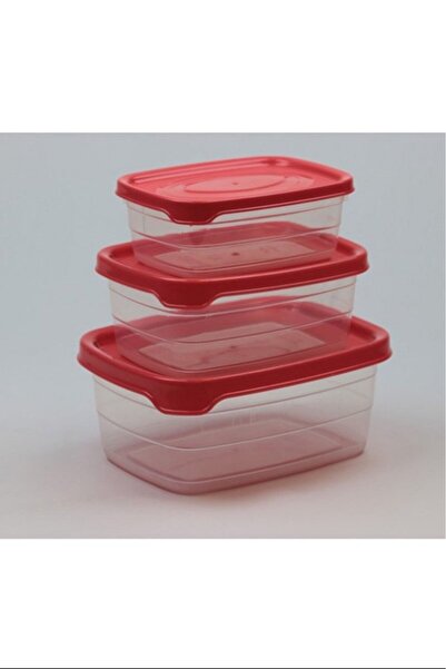 atastore2017 Plastic Storage Container 3 Pieces 400 Ml - 670 Ml - 1.2 Lt. Roy...