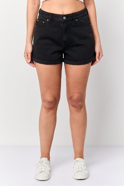 Don't Call Me Jennyfer Women Washed Denim Shorts, Black