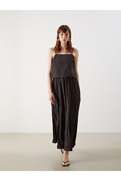 LC Waikiki Nevavm Square Collar Modal Blended Strap Dress with a Difference