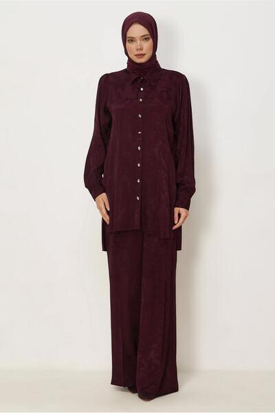 Alvina Shirt Collar Jacquard Suit 46568