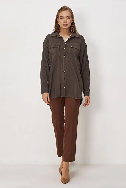 Alvina Shirt Collar Modal Tunic 46464