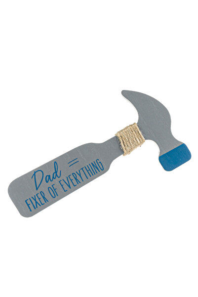 OEM Ciocan decorativ din lemn gri 'Tata Reparatorul de Tot' 19.3x10cm