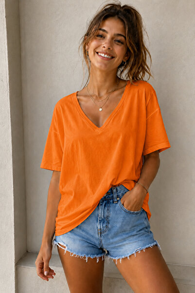 ArtYus Basic V-Neck Casual Unisex Oversize T-Shirt – Cotton Casual T-Shirt
