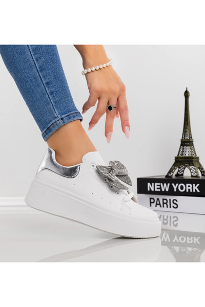 Givana Women's Platform Sneakers YH26 Silver