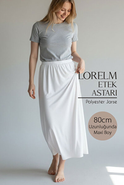 Lorelm Uzun Dizaltı Jüpon Etek Astarı Polyester Jarse Kumaş Tam Boy