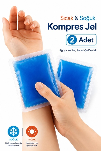 Kitchen Beauty 2 Adet Premium Termojel Sıcak Soğuk Kompres Jel Buz Paketi,Soğutucu Jel Isıtıcı Jel Kompres 13x13cm