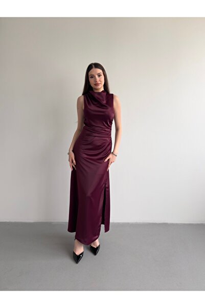 bbeox.com Bel Drapeli Maxi Elbise