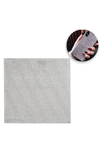 Zumzeria Folie adezivă argintie cu strasuri 20x20cm
