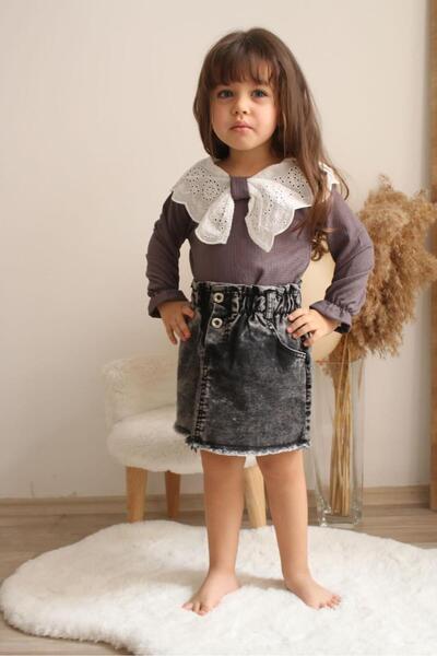 Asortix Iz Çocuk Happy Written Daisy Patterned T-Shirt and Colorful Shorts 2-...