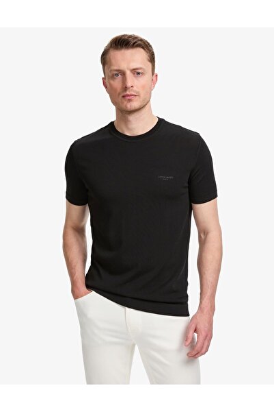 Pierre Cardin Erkek Bisiklet Yaka Slim Fit Logolu Triko Tişört