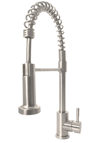 Granitan Baterie Bucatarie Inox SANTO, Otel Periat, Pipa Flexibila 360°