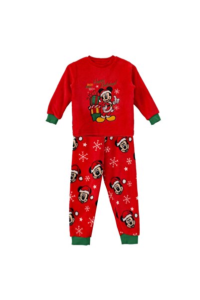 Zumzeria Set de pijamale din fleece de Crăciun cu design Mickey Mouse pentru ...