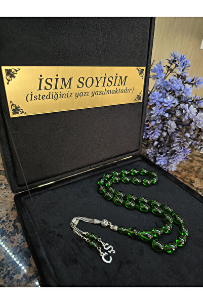 zikir tesbih premıum Ateş Kehribar Tesbih 925 ayar Gümüş Püskül , Kadife Kutu...