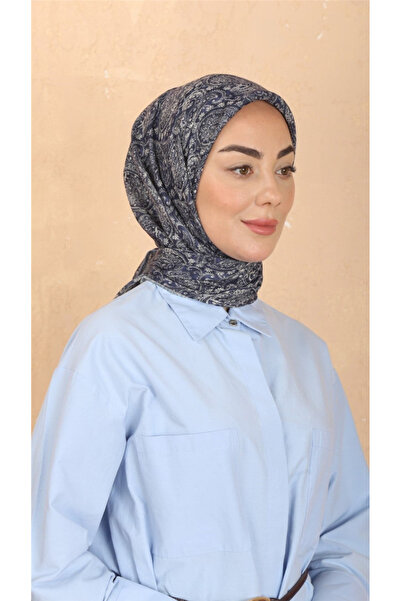 locella Lo'cella Pamuklu Soft Eşarp 4567-7 Lacivert