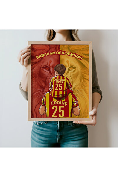 CKA Tasarım Kişiye Özel Babadan Oğula Miras Taraftar Temalı Baba Oğul Tablo S...