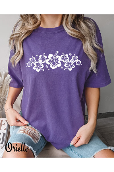 Orielle Tricou Hibiscus cu croială lejeră