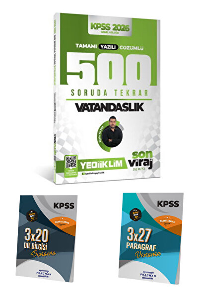 Yediiklim Yayınları KPSS Son Viraj Serisi Vatandaşlık 500 Soruda Genel Tekrar...