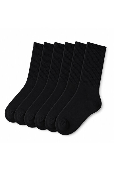 DEMAS ÇORAP 6 Çift Pamuklu Uzun Konç Tenis Çorabı Unisex Spor Çorap