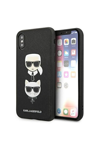 Karl Lagerfeld KLHCI65SAKICKCBK Husă rigidă neagră pentru Apple iPhone XS Max...