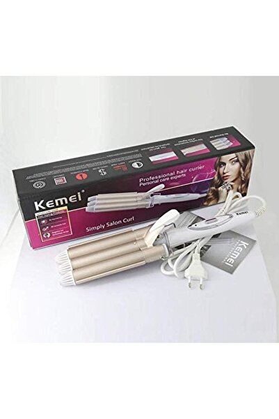 Kemei Hair Curling Iron Ceramic Triple Barrel Hair Curler Hair Waver Styling ...