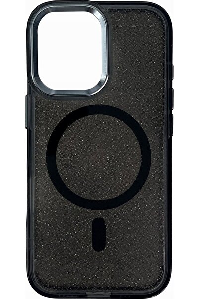 Hurtel Husă cu sclipici MagSafe pentru iPhone 16, neagră cu sclipici