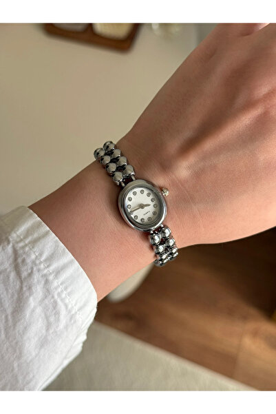 RoseandRoses Perfa Design Cord Minimal Elegant Women Wrist Watch Silver