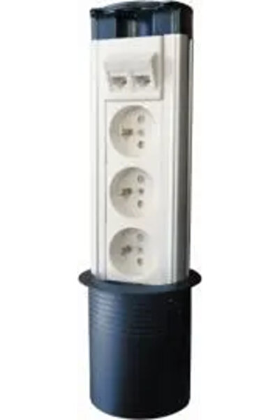 Alantec L- DESK Power column 3 sockets + 2 computer sockets -