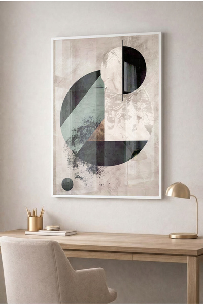 Zevahir Mobilya Dekorasyon Dark Green and Black Geometric Circular Shaped Gla...