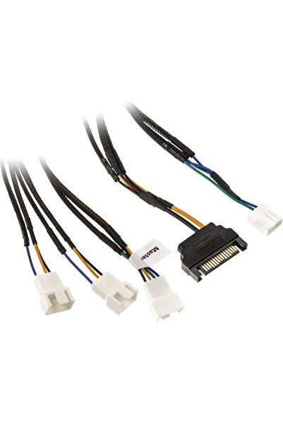 Akasa SATA 15-pin - Molex x3, 0.3m, Black (AK-CBFA06-30)