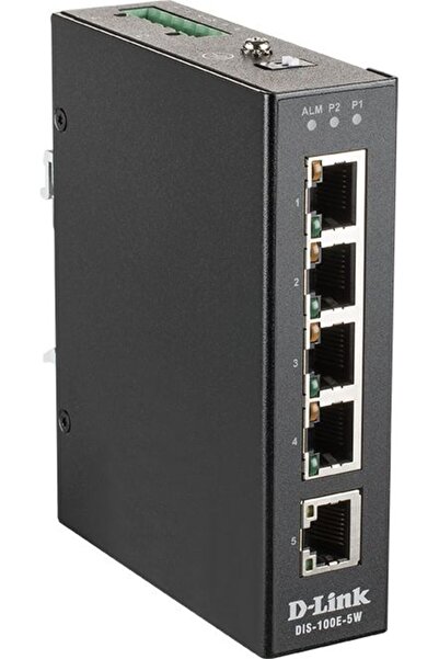 D-Link DIS 100E-5W - Switch - unmanaged - 5 x 10/100 - DIN rail mountable, wa...