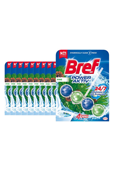 Bref كرتون | | منظف ومعطر لمرحاض التواليت على شكل تعليقة | صنوبر - ( 10 حبات )