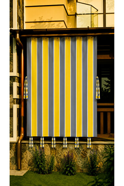 DEVRİM OLİVYA TEKSTİL Water Resistant Cornice Balcony Curtain Decorative Stri...