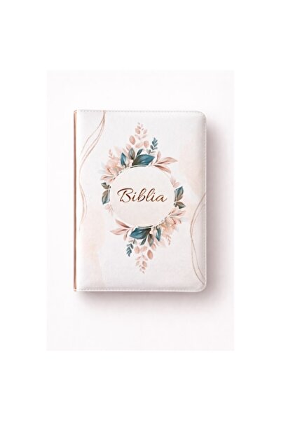 Light Store Biblie de dimensiuni medii, din piele, cu model floral din cupru,...