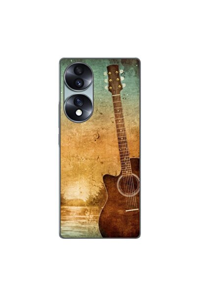 OEM Case compatible with Honor 70 Silicone Gel Tpu Vintage Guitar Pattern