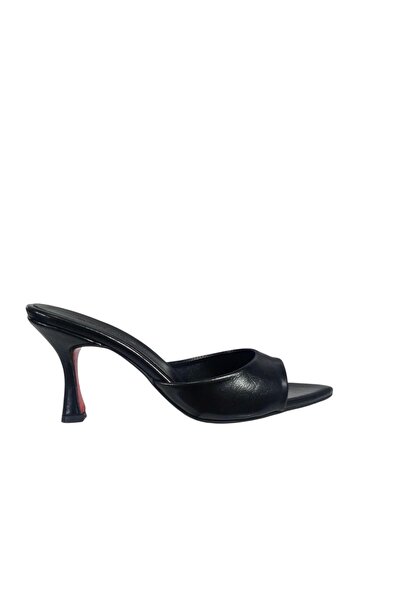 Bereket Kundura 3140 Model Black Skin Red Sole Comfortable Goblet Heeled Flat...